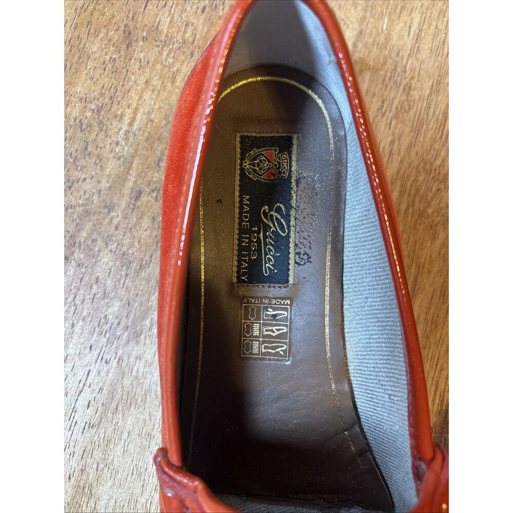 Vintage Gucci Loafer, Red, Velvet/Patent, Women’s Size 38 US 7 - Picture 5 of 11